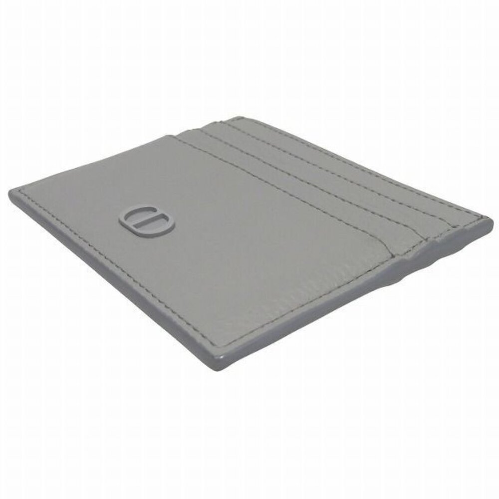 Dior CD Icon Card Holder Case Gray Leather - Picture 8 of 9